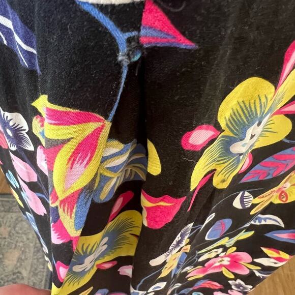 Dressing Clio SZ L Vintage 90s Sleeveless Pleated Dark Floral Rayon Maxi Dress - Picture 3 of 9